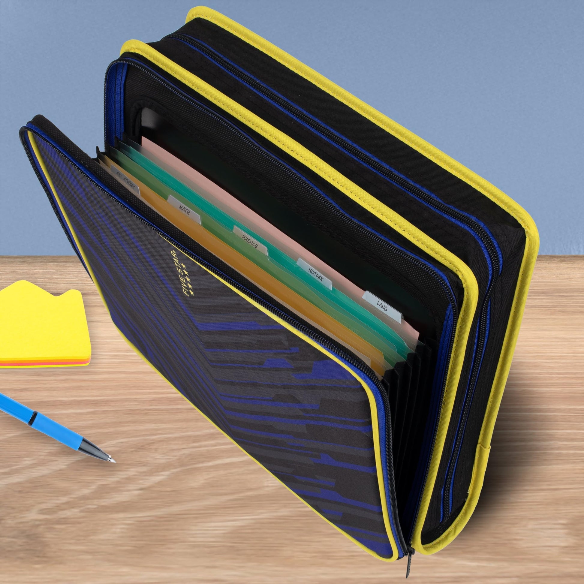 Five Star Zipper Binder 2 Inch O-Rings Case Organiser with Multi-Access and 5-Tab Expanding File
