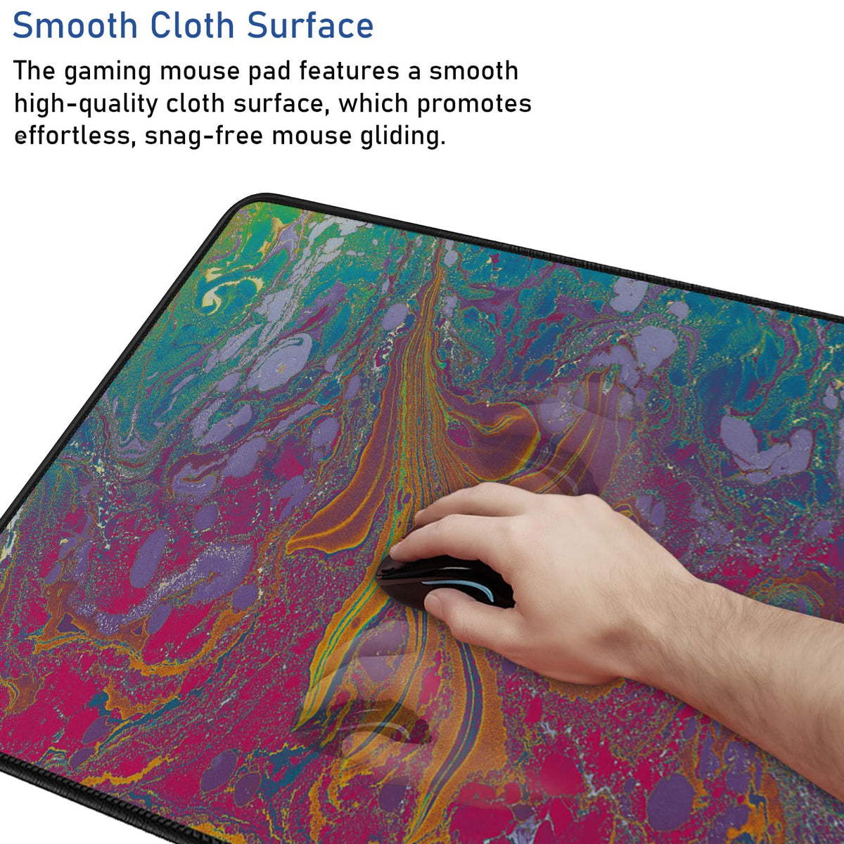 Large Extended Gaming Mouse Pad with Stitched Edges 31.5X15.7In