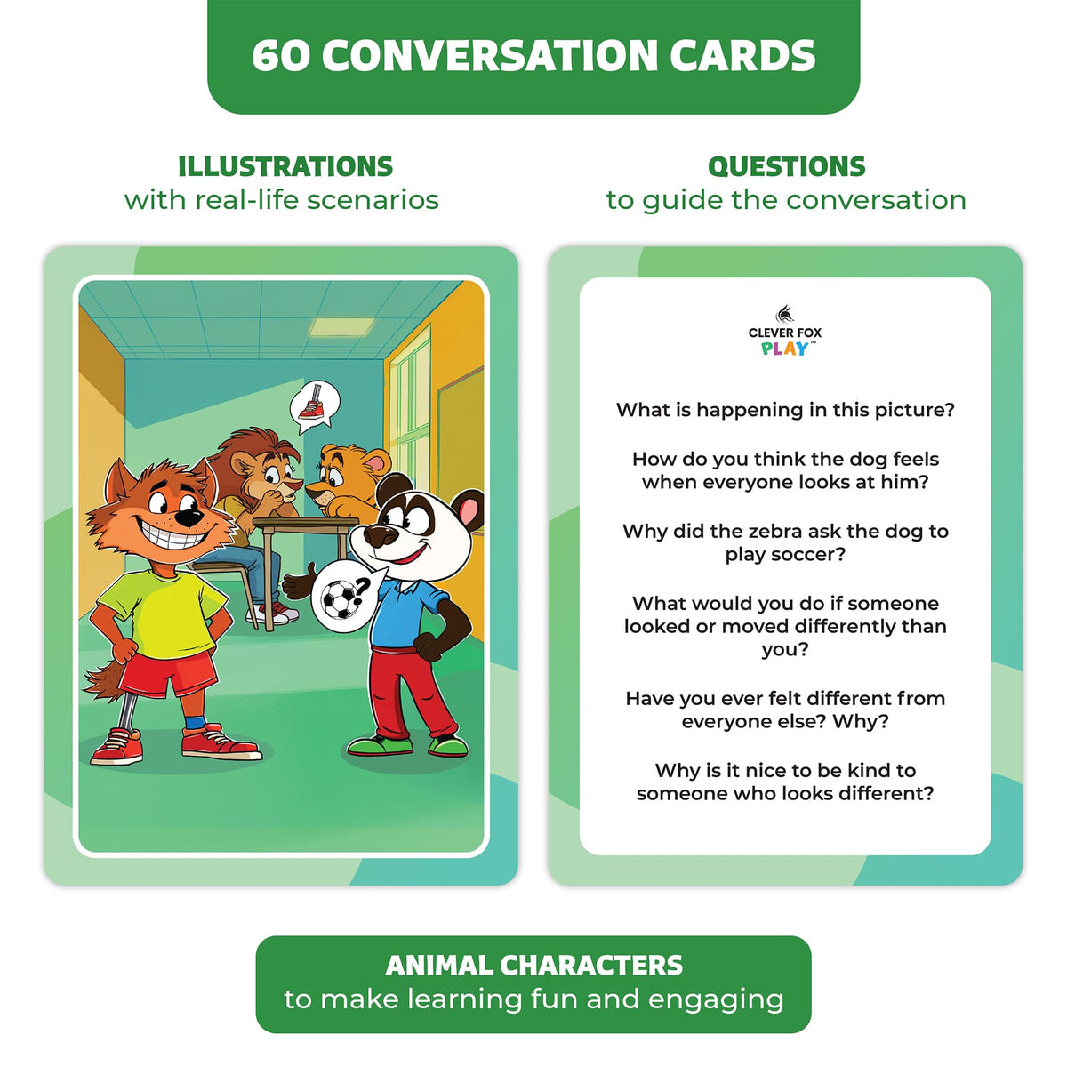 Who What Why Diversity Conversation Cards for Kids, SEL Game, Ages 4+