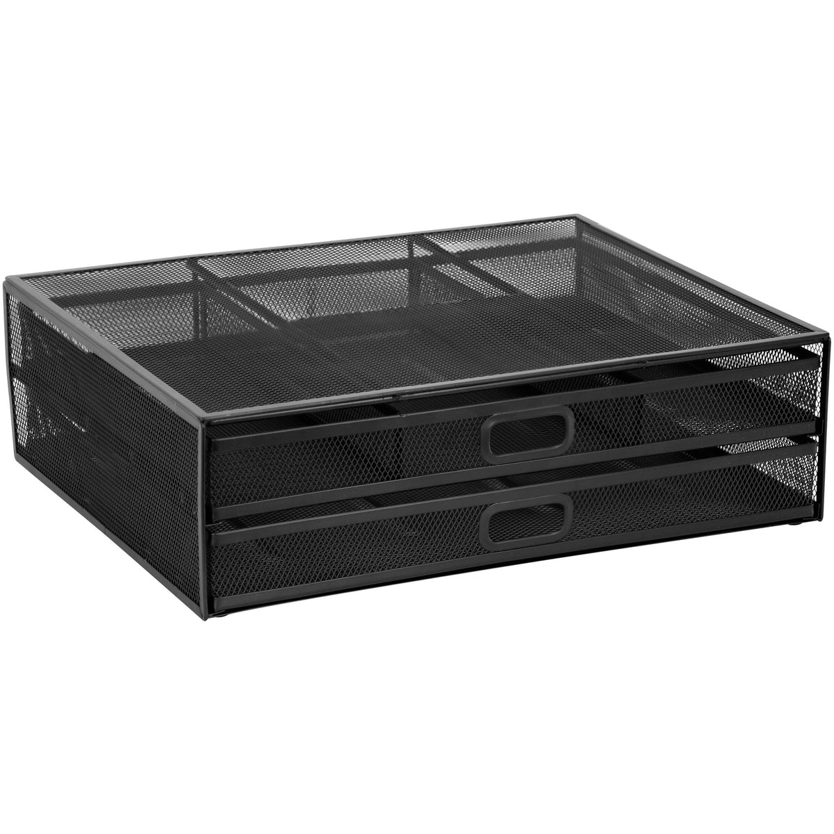 MOUNT-IT! Computer Monitor Stand With Drawers, Metal Mesh Riser and Organizer for Laptops and