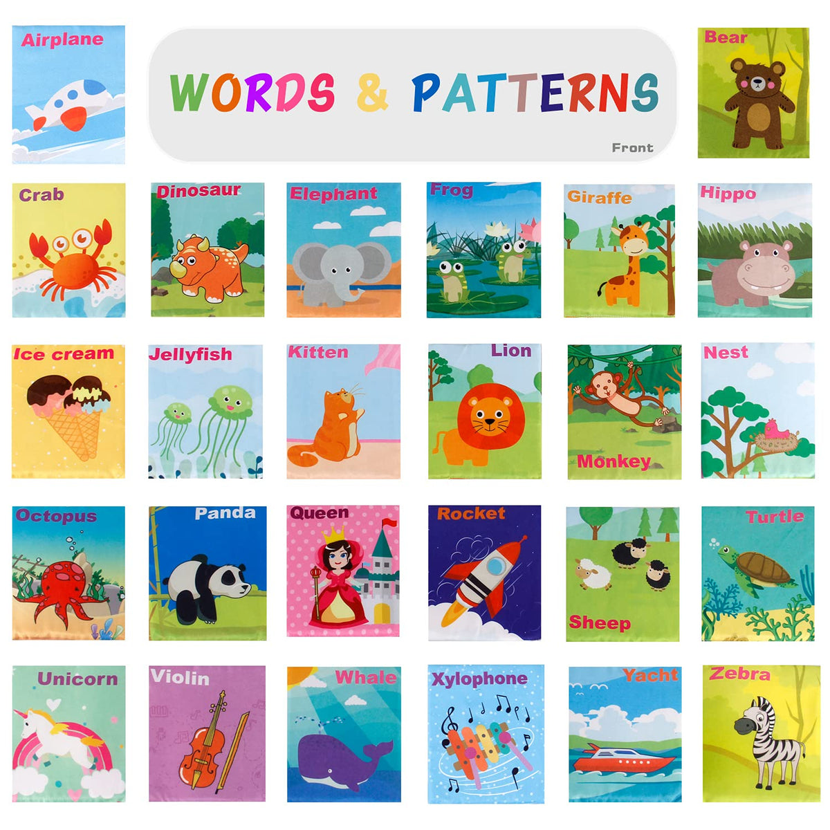Mini Tudou Alphabet Flash Cards 26 PCS Soft ABC Learning Toys