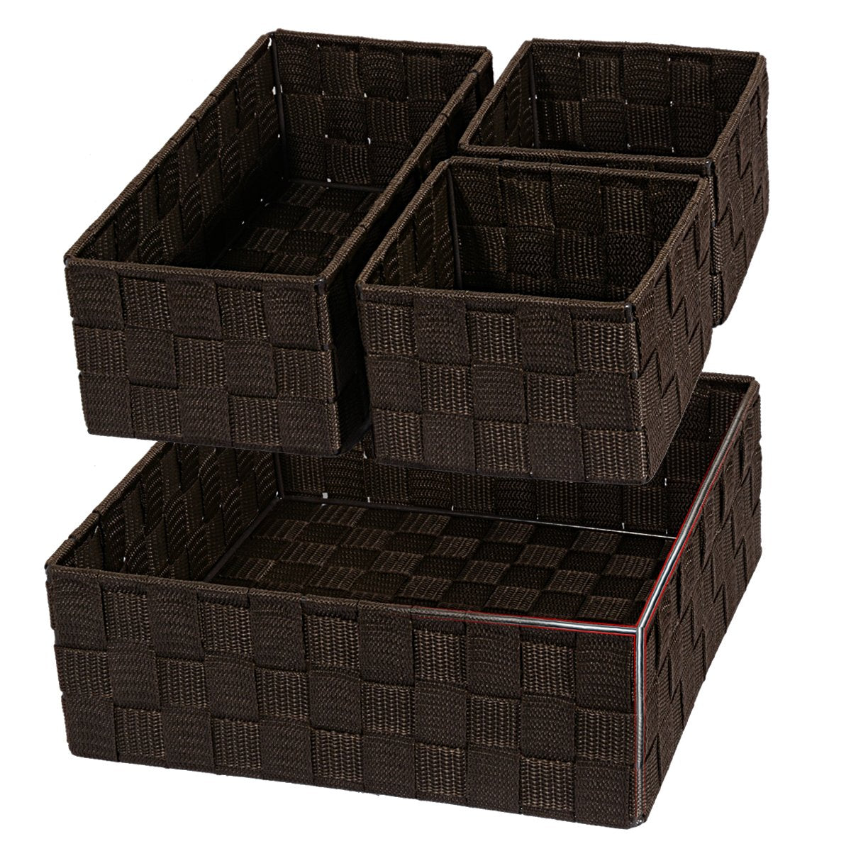 Posprica Woven Storage Baskets for Organizing, Small Baskets Cube Bin Container Tote Organizer