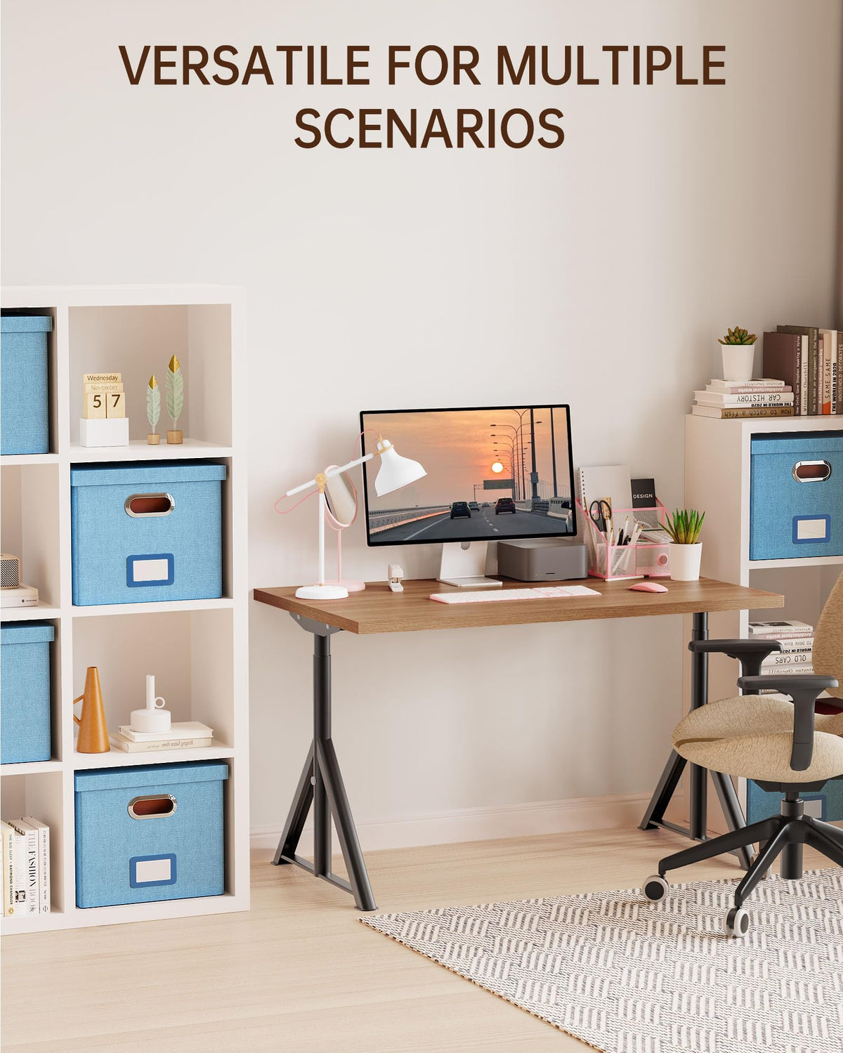 Oterri File Organizer, File Box, File Cabinet for Letter File Folder Storage, Portable Storage Bins