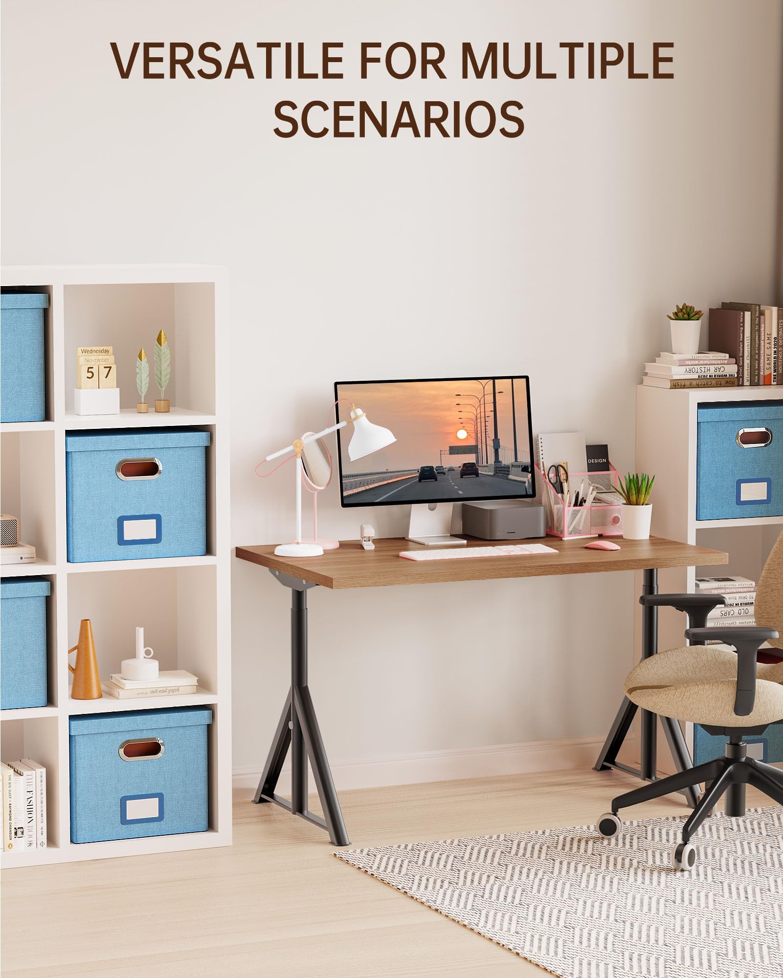 Oterri File Organizer, File Box, File Cabinet for Letter File Folder Storage, Portable Storage Bins