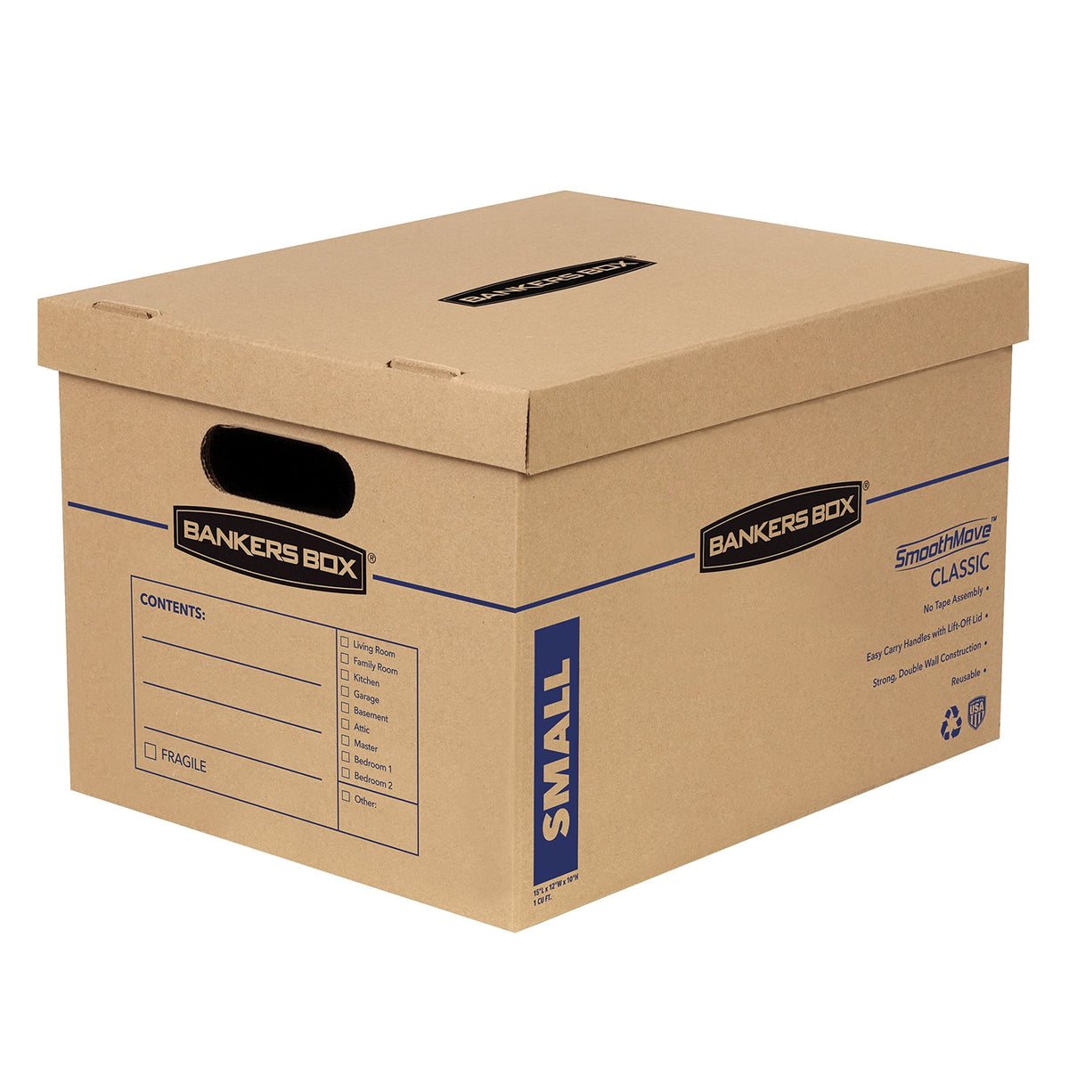 Bankers Box 10-Pack Small Classic Moving Boxes with Reinforced Handles