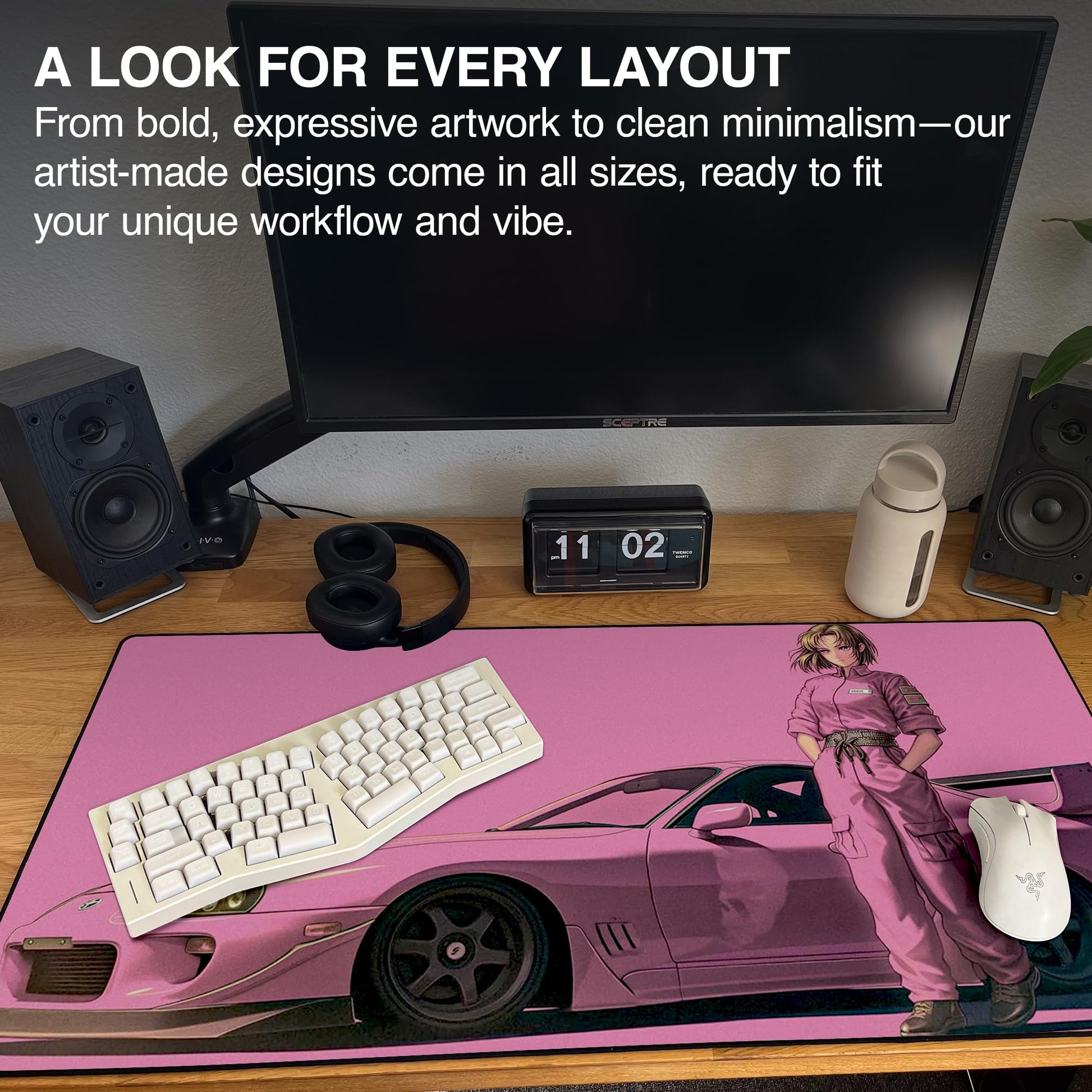 MPCO. Shinobu-s-Supra Large Gaming Desk Pad, 36" x 17" Duraglyde Desk Mat