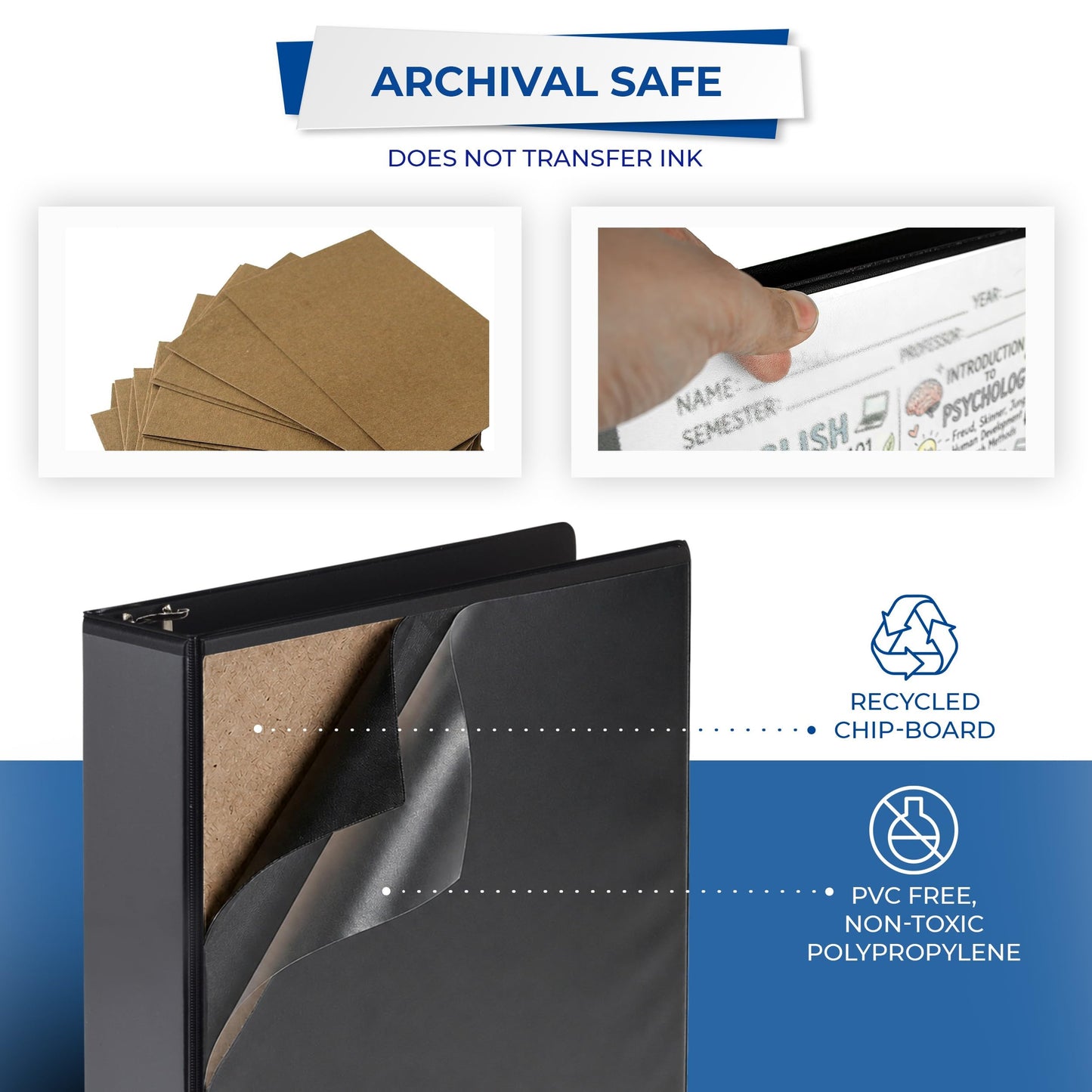 Samsill 1.5 Inch 3 Ring Binders, Made in USA, Economy Round Ring, Clear View Cover, 325 Sheet