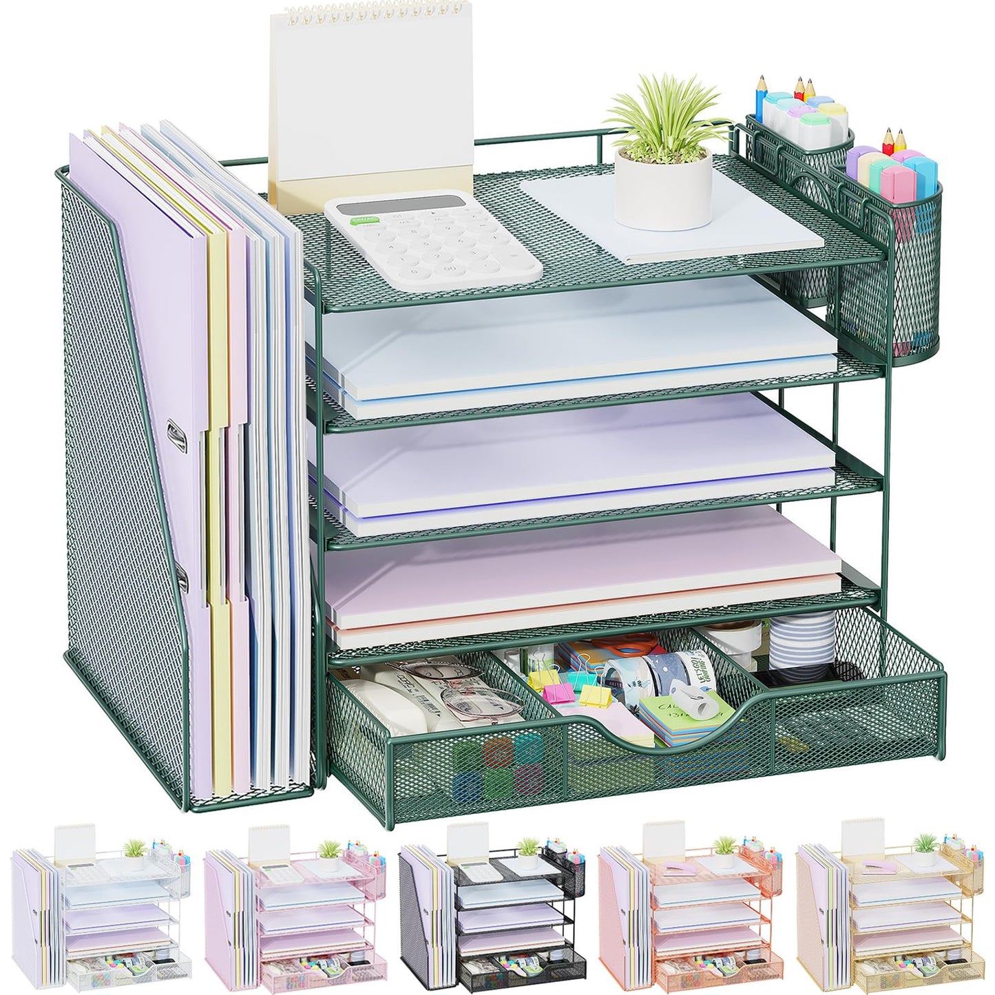 gianotter 5-Tier Desk Organizer with Drawers and File Holders