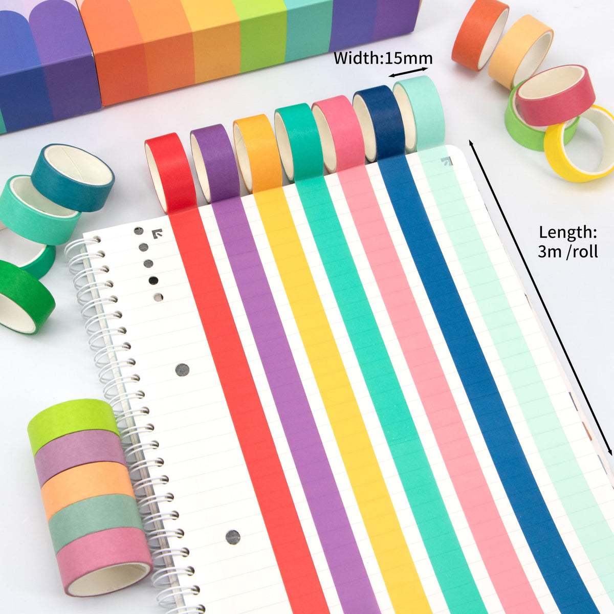 Washi Tape Set 30 Rolls, Decorative Tape, Colored Tape, Scrapbook Tape, Craft Tape for Scrapbook