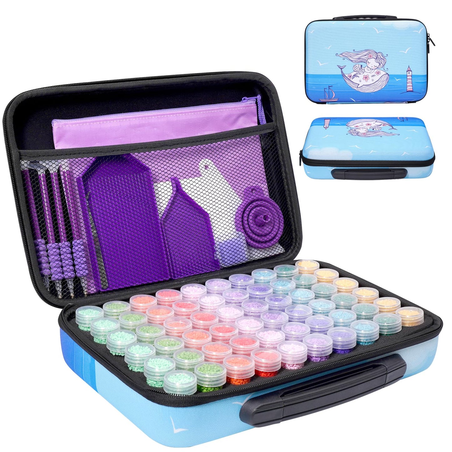 MoeeBtee Diamond Painting Storage Containers, 60 Slots Diamond Art Accessories and Tools, Diamond