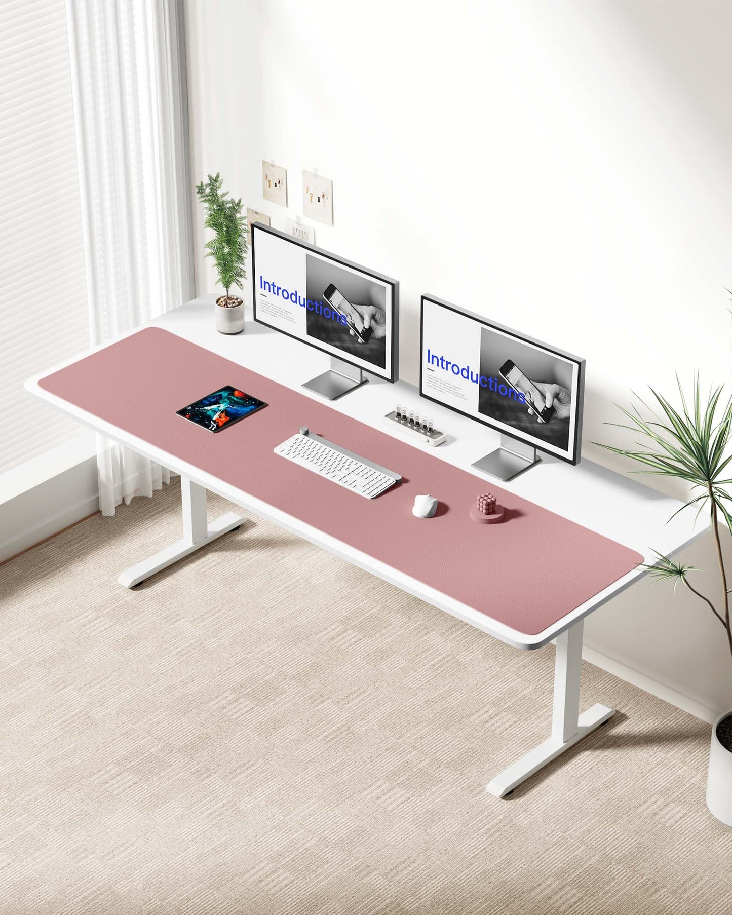 YSAGi Leather Desk Protector, Office Mat, Large Mouse Mat, Non-Slip PU Leather Blotter, Laptop Desk