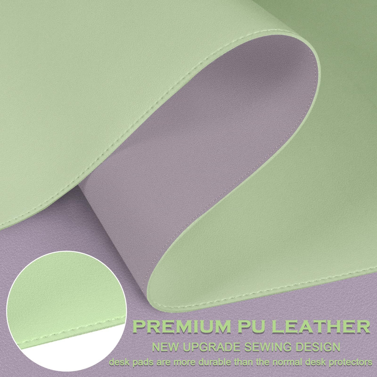 Dual-Sided Desk Mat, Large Pad, Waterproof Smooth PU Leather Blotter Protector, Mouse Pad, Desk