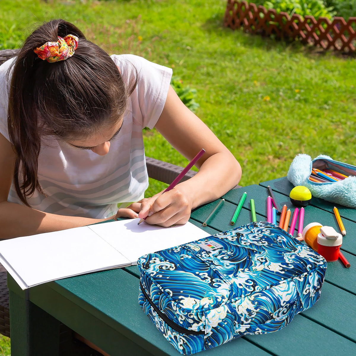 YOUSHARES 300 Slots Color Pencil Case - Pen Case Organizer with Handy Wrap & Zipper, Multilayer