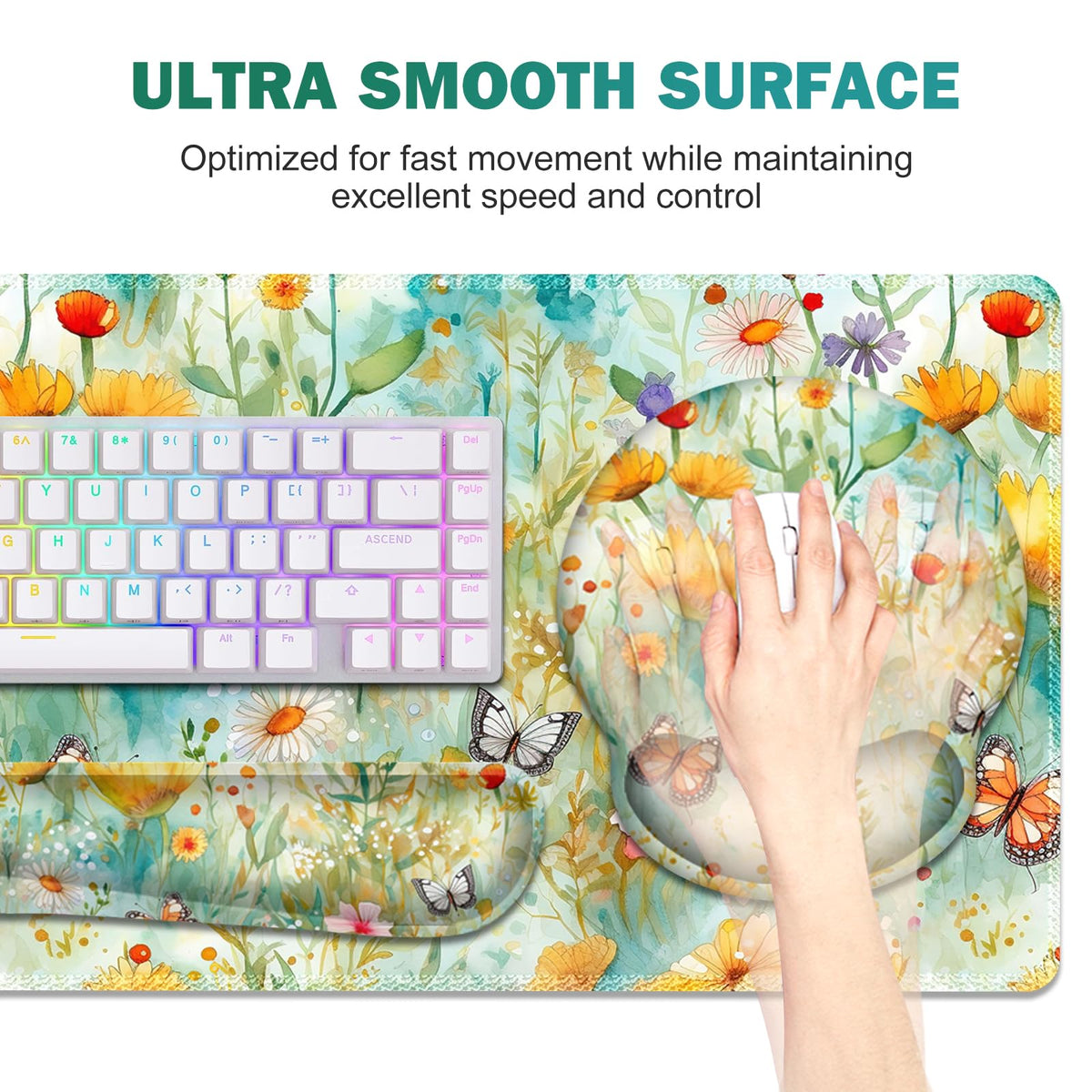 Gaming Mouse Pad, Large Desk Mat, Cute Desk Pad Protector 4in1 XXL Mousepad