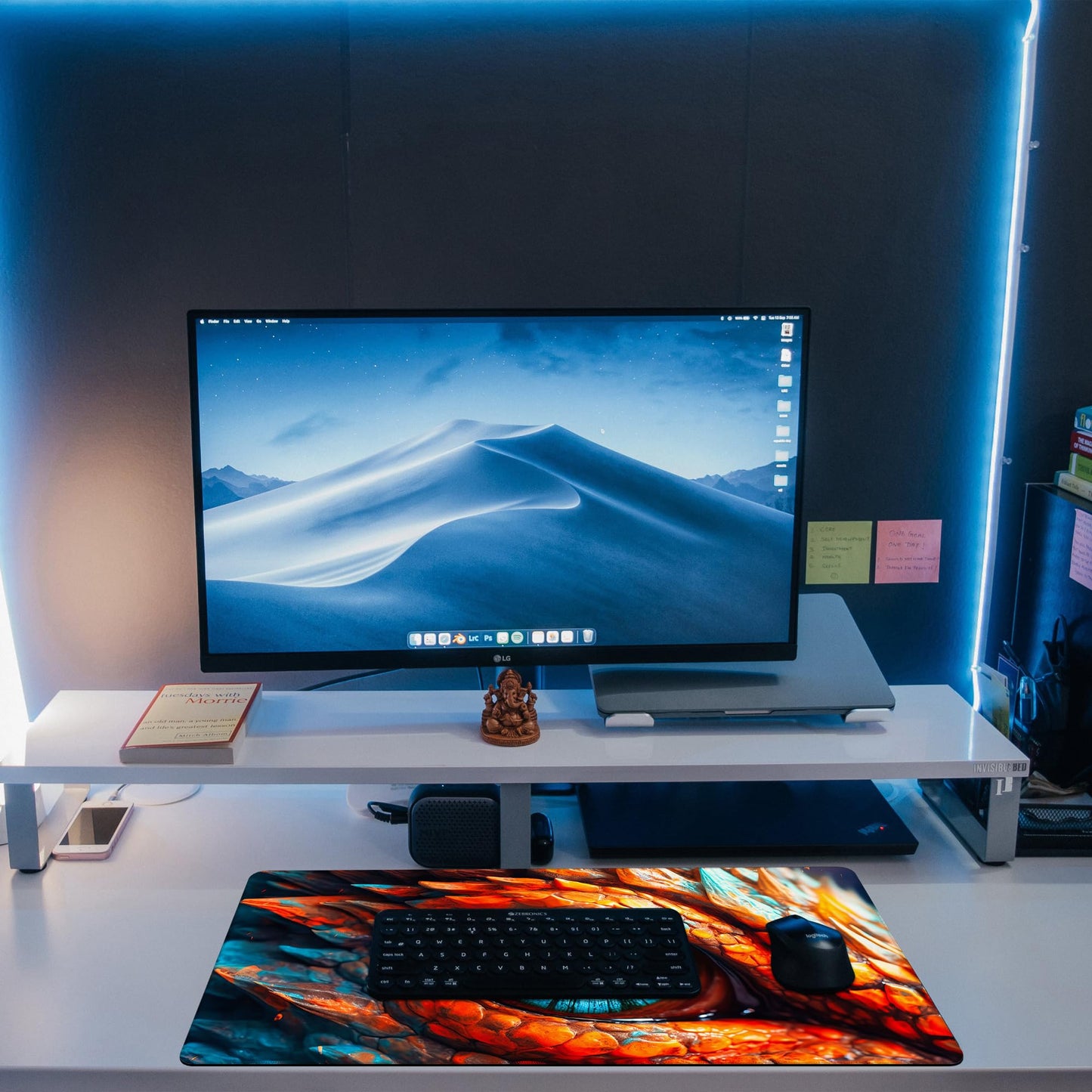 KOAIWPAE Large Gaming Mouse Pad for Desk, Dragon Blue Eyes Desk Mat, Dragon Eyes Desk Pad