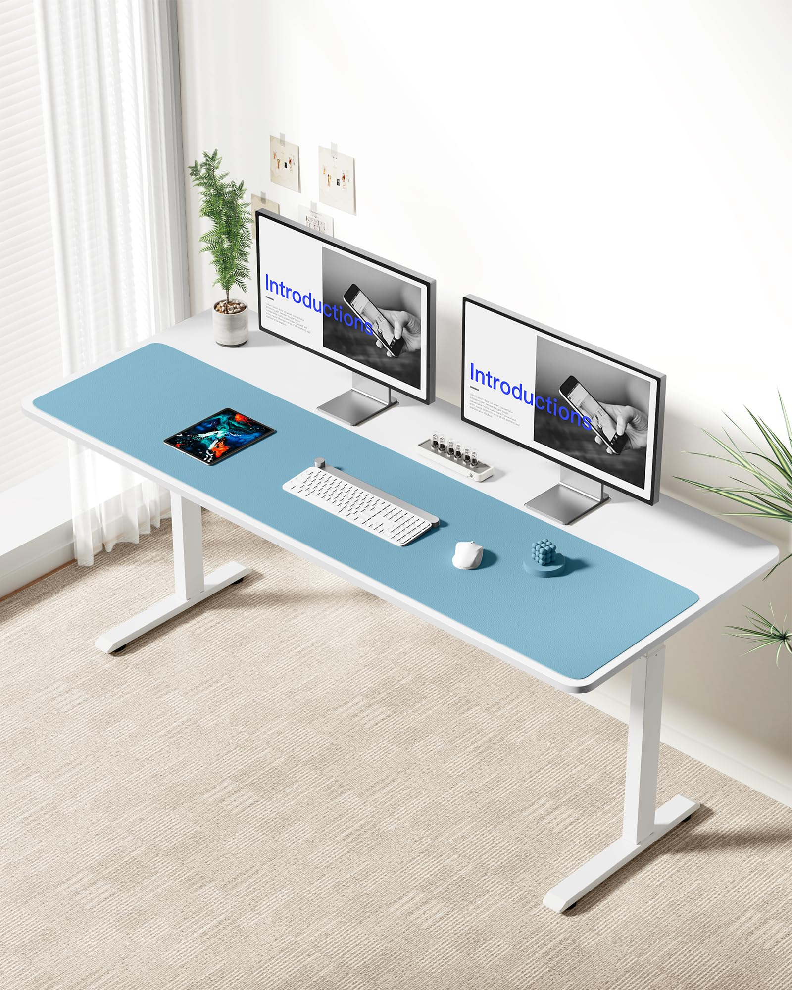 YSAGi Leather Desk Pad Protector, Office Desk Mat, Large Mouse Pad, Non-Slip PU Leather Desk