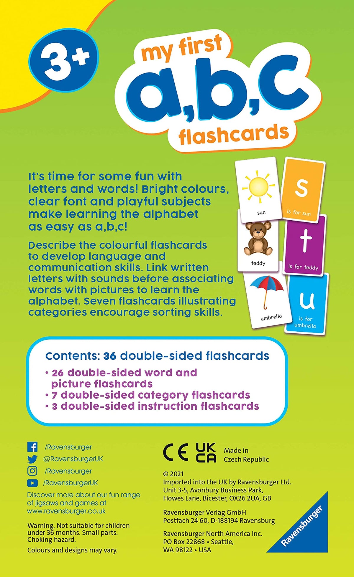 Ravensburger My First ABC Flash Card Game Kids Age 3 Years Up - Ideal Early Learning, Object