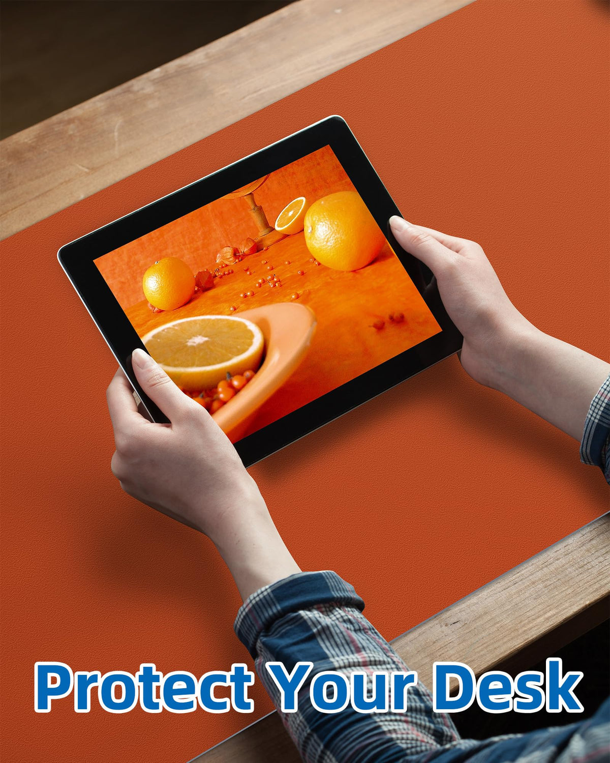 Leather Desk Pad Protector,Mouse Pad,Office Desk Mat, Non-Slip PU Leather Desk Blotter,Large Desk
