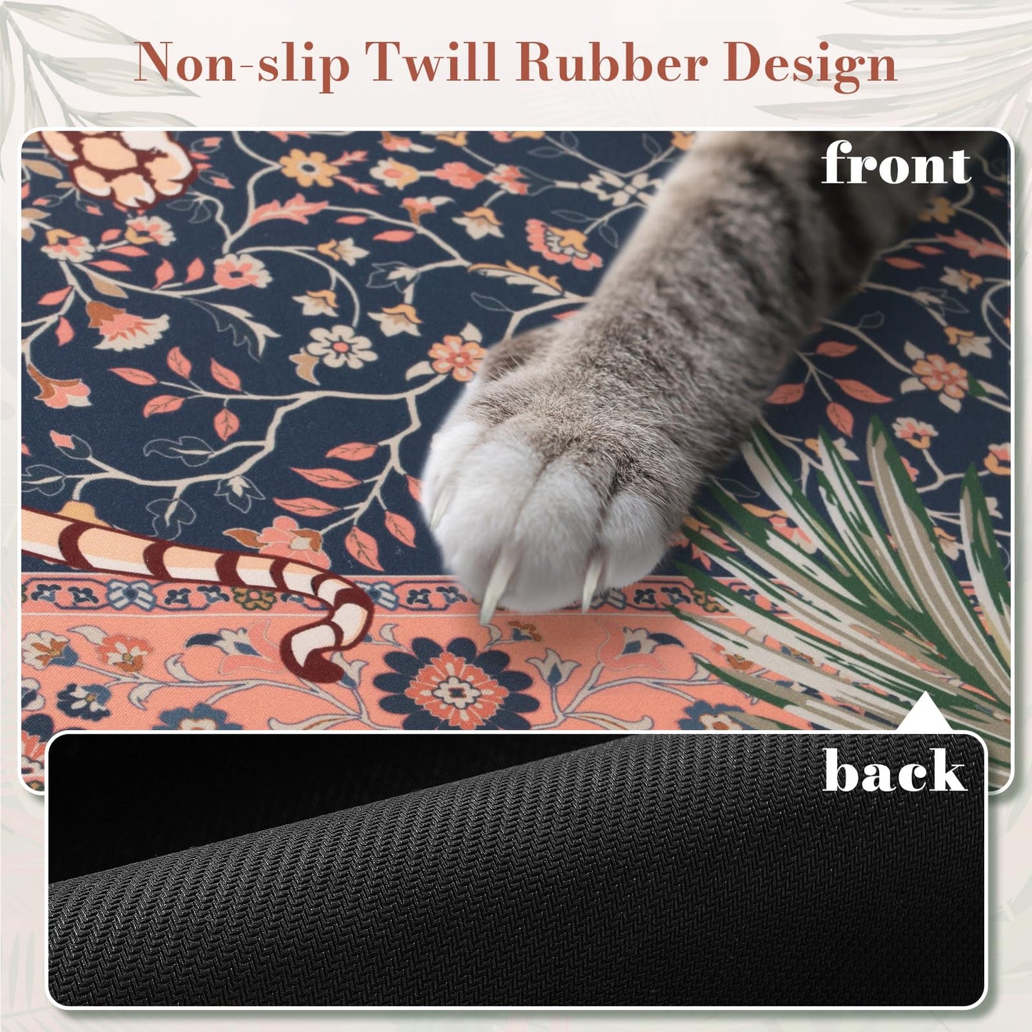 HAOCOO Large Gaming Desk Mat, Non-Slip Desktop Pad, Keyboard Pad with Stitched Edges, 35.4" x 15.7"