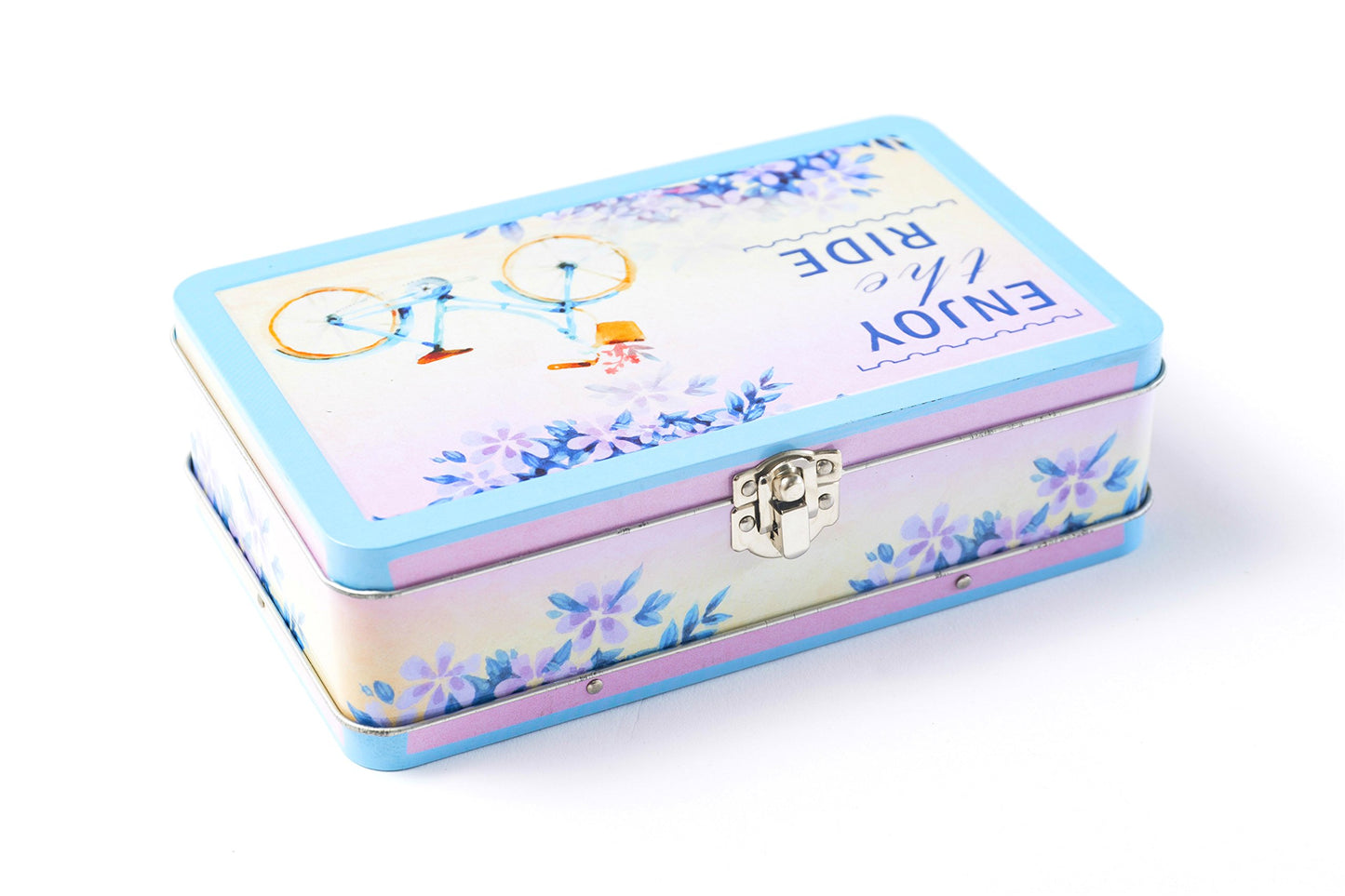 DAHO Metal Storage Box with Hinge for Office, School, Home, Makeup, Arts & Crafts and Accessories