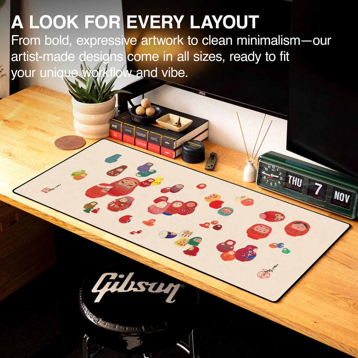 MPCO. Russian Doll by Koboshi Gaming Desk Pad, 36" x 17" Duraglyde Desk Mat
