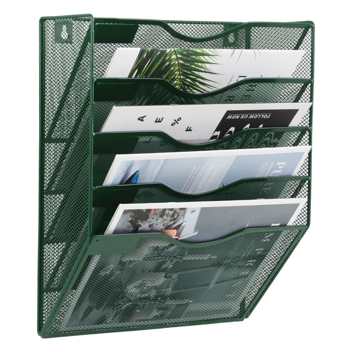EASEPRES 5 Pocket Mesh Hanging File Organizer, Wall Mounted Mail Paper Document Folder Holder