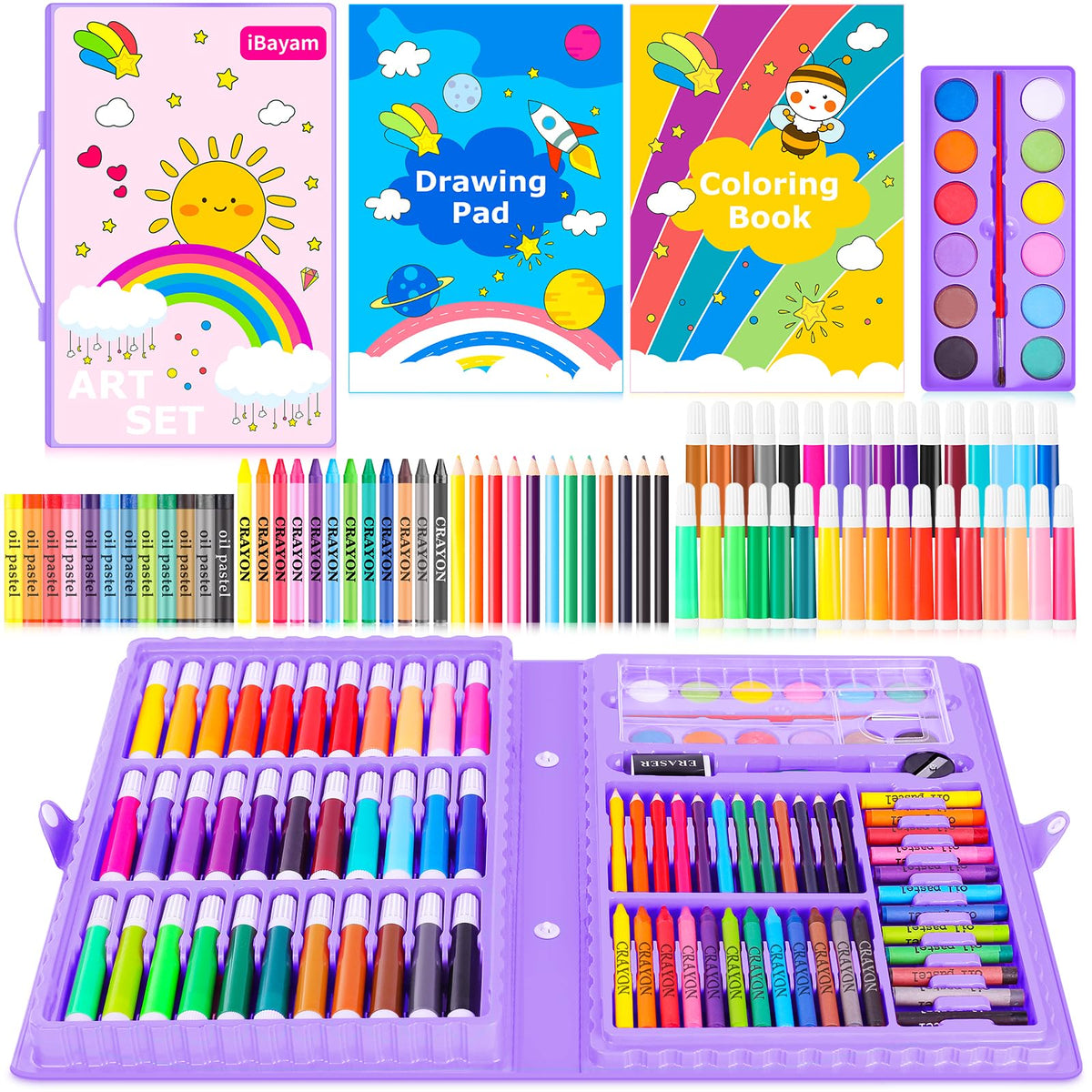 iBayam 149-Pack Drawing Kit Cute School Preppy Stuff Art Supplies, Ages 4+