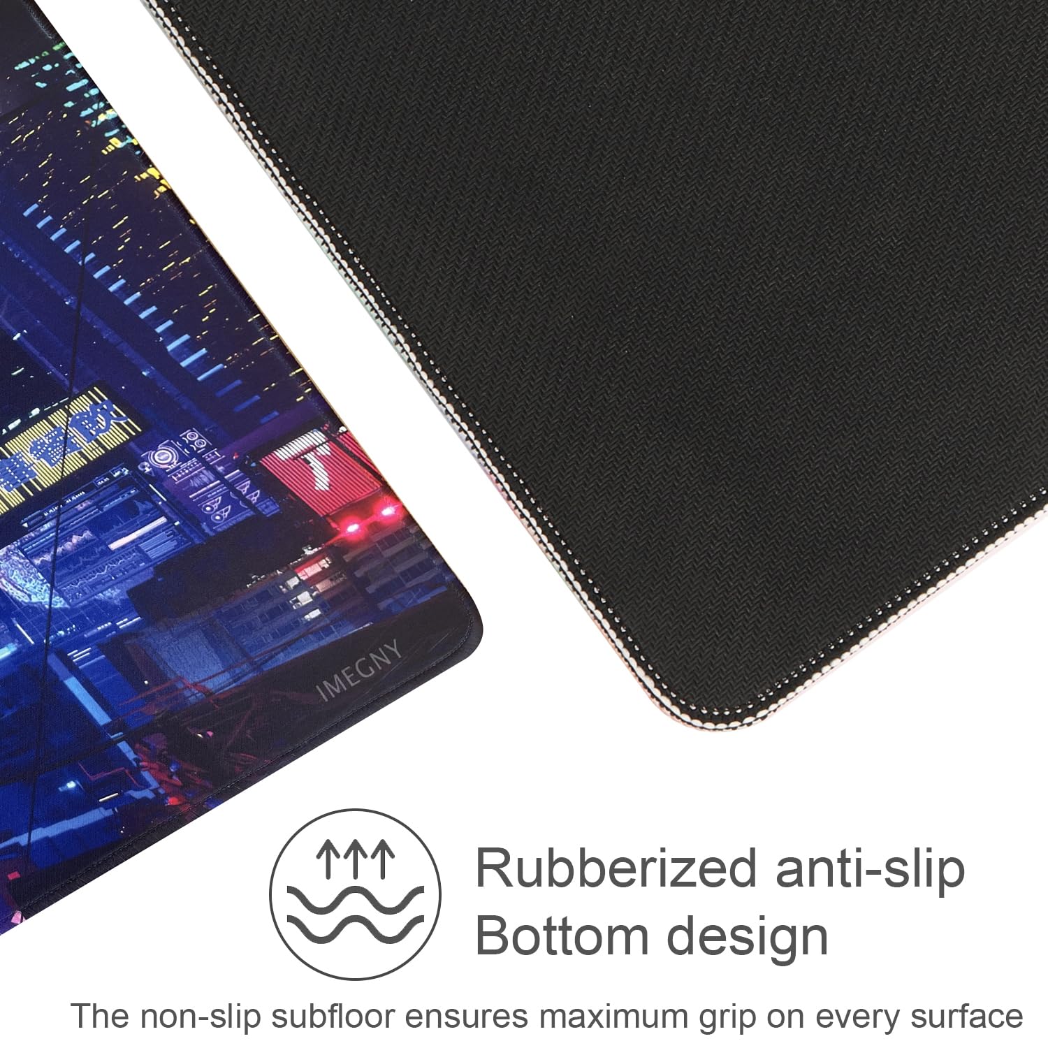 Imegny Extended Gaming Mouse Pad, Portable Mat for Keyboard & Mouse with Stitched Edges + Non-Slip