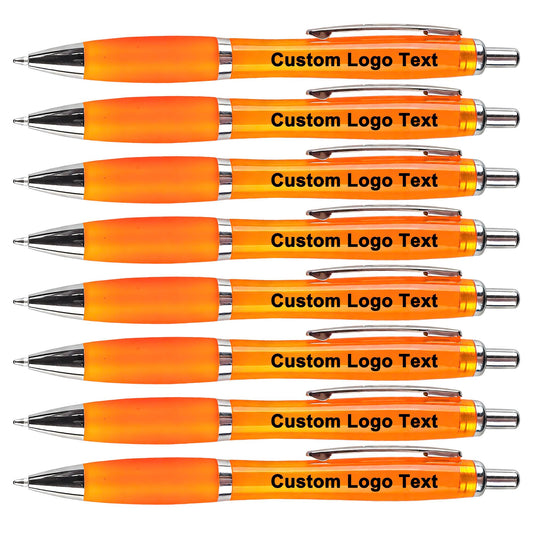 HEYZARDA Personalized Ballpoint Pens with Name for Events, Orange, 100 Pcs