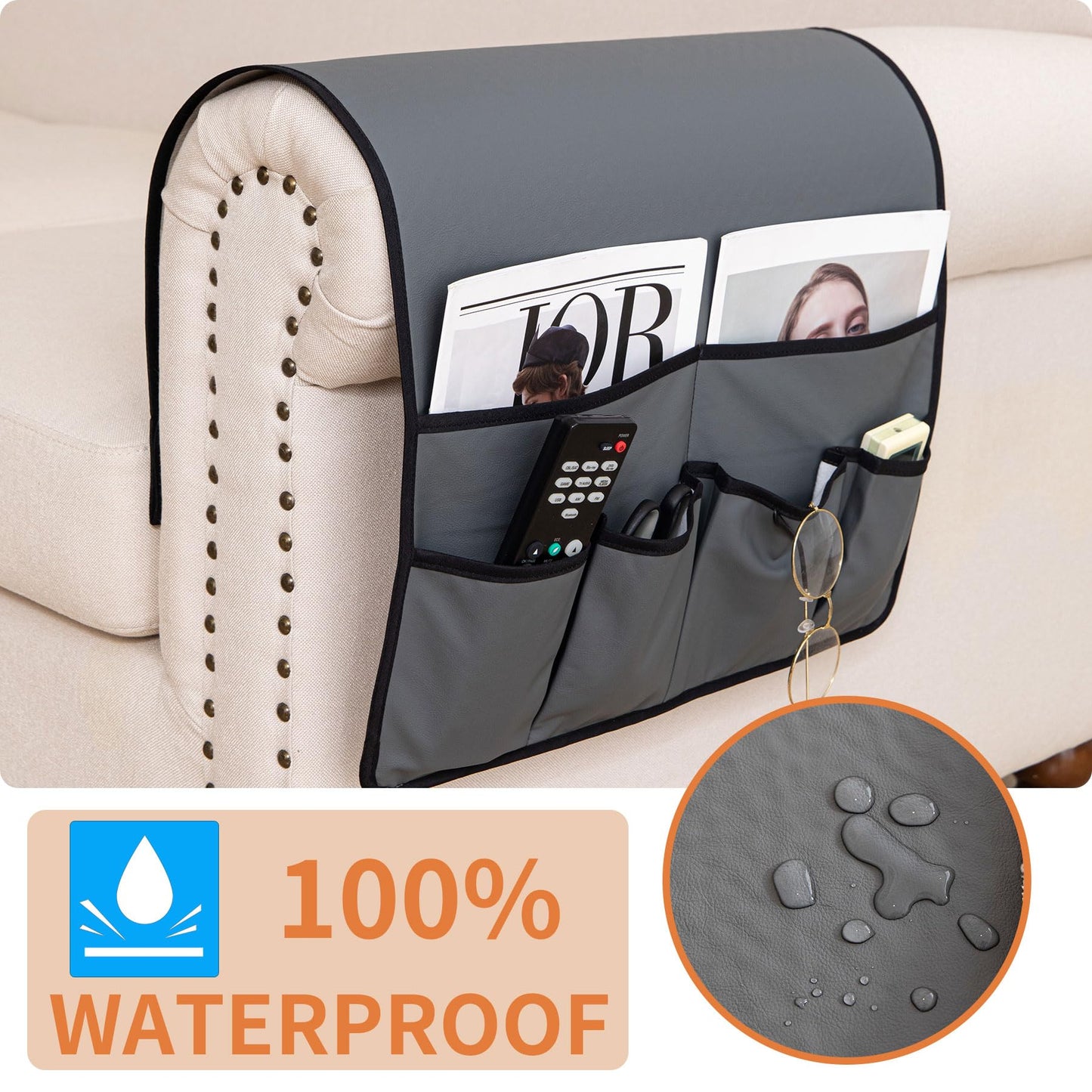 HAOMAIJIA Sofa Armrest Organizer, Remote Control Holder for Recliner Couch