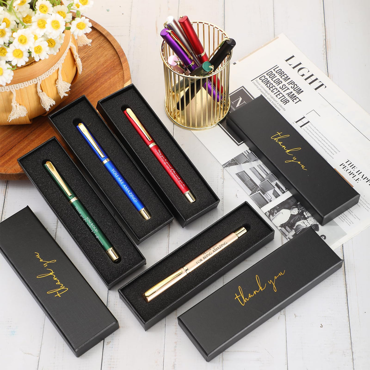 PerKoop 10 Sets Thank You Gifts, Appreciation Pens with Boxes for Men Women