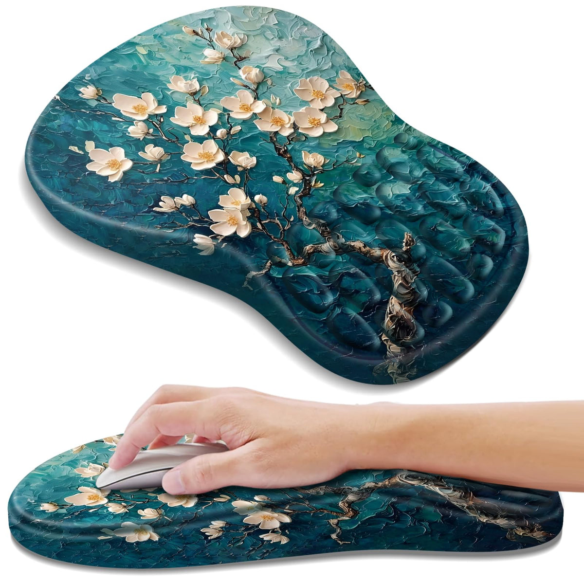 YIWEI Ergonomic Mouse Pad with Wrist Rest for Carpal Tunnel Pain Relief