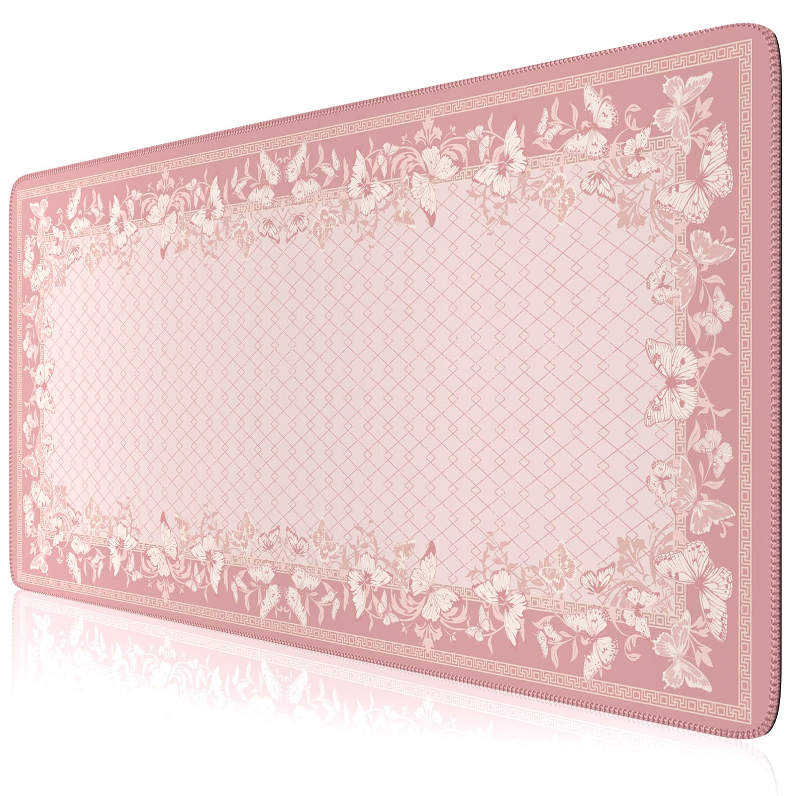 HAOCOO Pink Desk Pad, Cute Computer Mat for Aesthetic Home Accessory