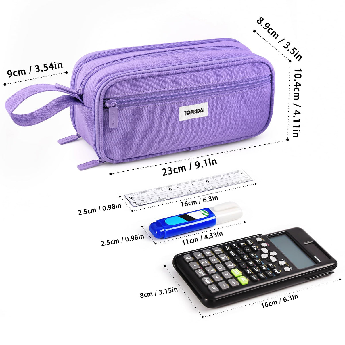 TOPBIDAI Large Pencil Case Pouch for Girls Boy Women Men Adults