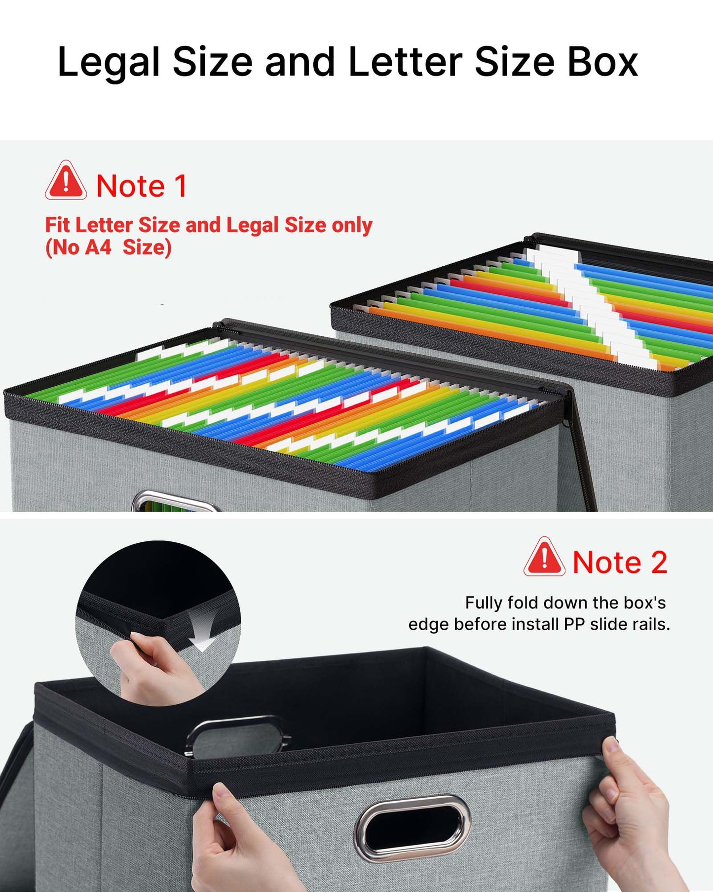 Oterri File Box Large 1-Pack Hanging Organizer for Letter/Legal-Size Folder