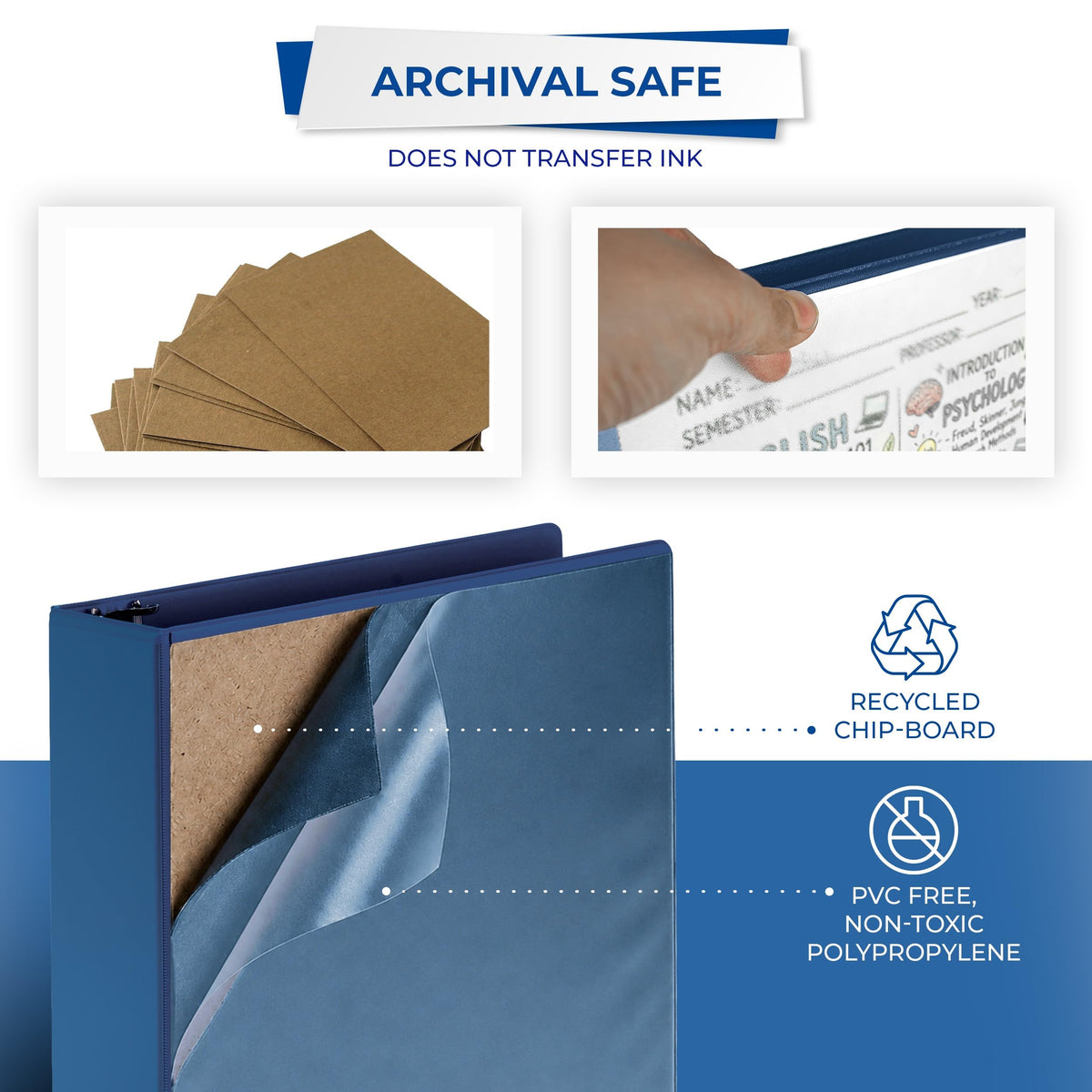 Samsill 2 Inch 3 Ring Binders, Economy Round Ring, Clear View Cover, 425 Sheet Capacity - for