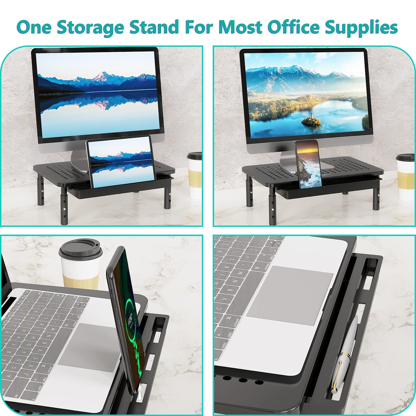 WALI Computer Monitor Stand with Storage
