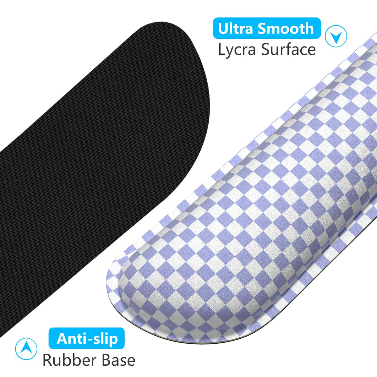 Dapesuom Enlarge Keyboard Wrist Rest Set, Memory Foam, Non-Slip, Lilac Grey
