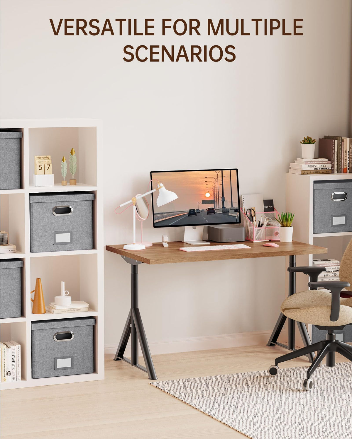 Oterri File Organizer, File Box, File Cabinet for Letter File Folder Storage, Hanging File
