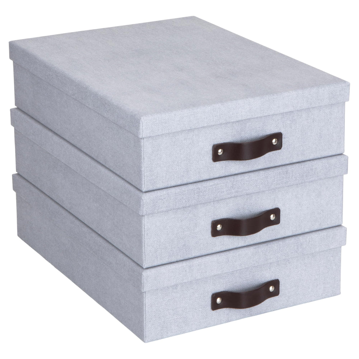 Bigso Oskar Canvas Fiberboard Document Letter Box - File Organizer Box for Important Paperwork