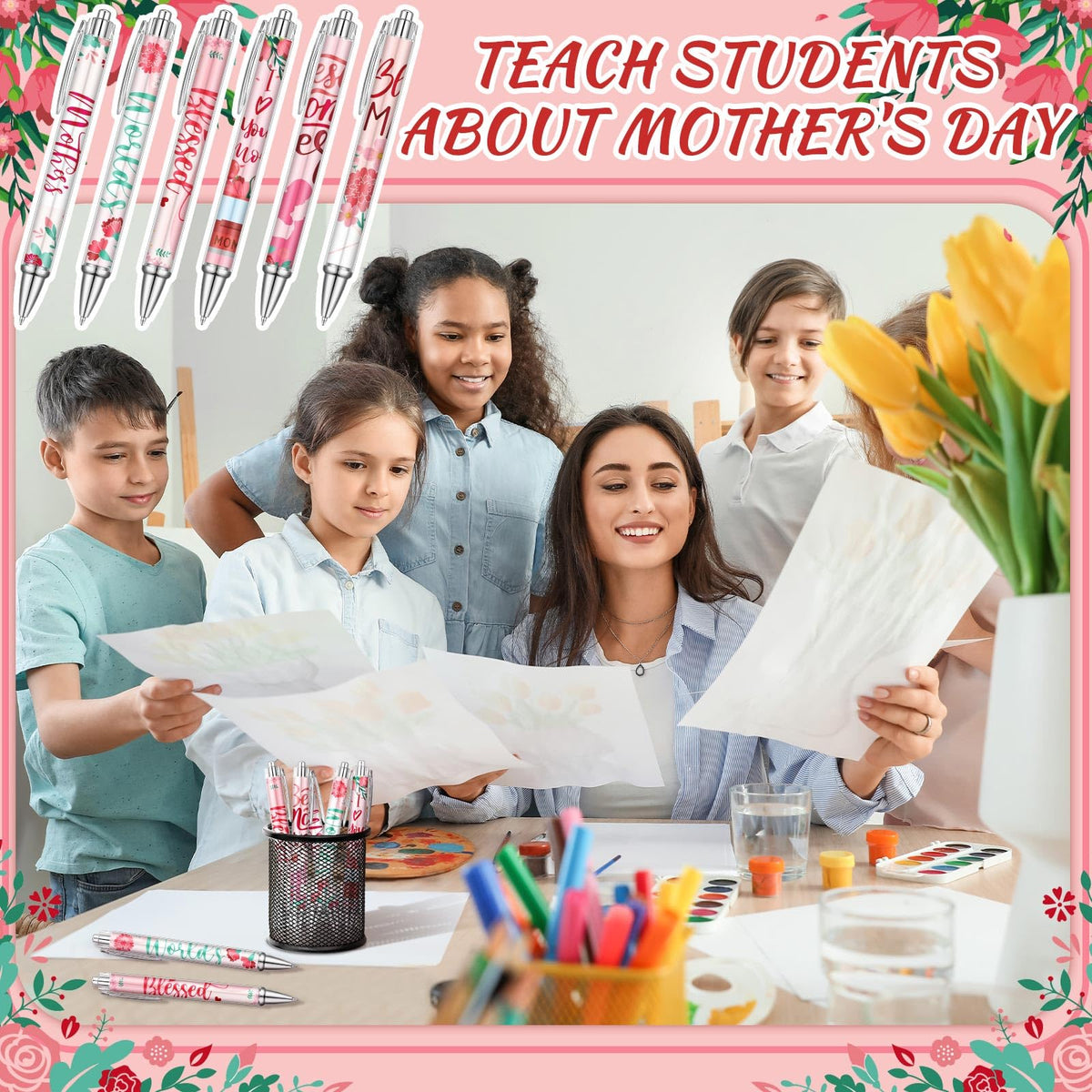 Humyoun 24 Pcs Christmas Pens Bulk for Mom Women Birthday Gifts