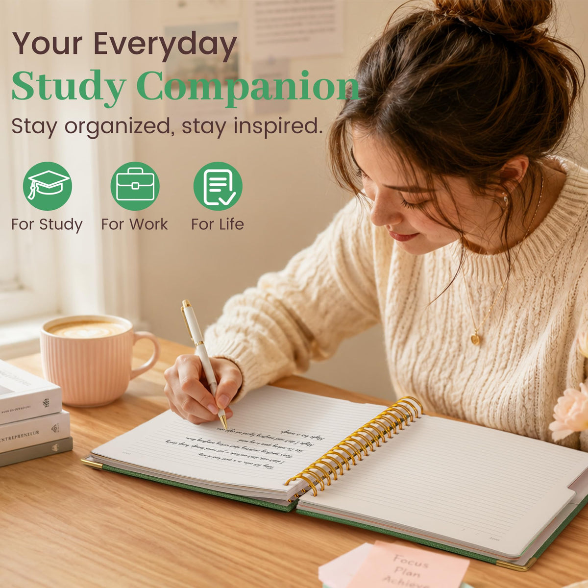 Yoment Hardcover Spiral Notebooks for Work 240 Pages Notebook with Dividers