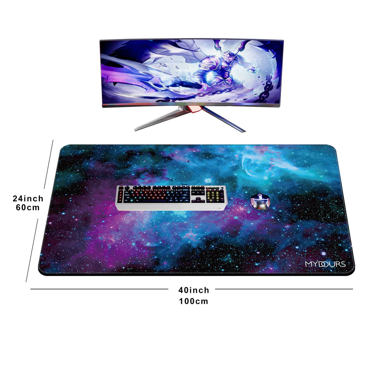 Mydours 40" x 24" Gaming Mouse Pad, XXXL Full Desk Pad (Purle Universe)