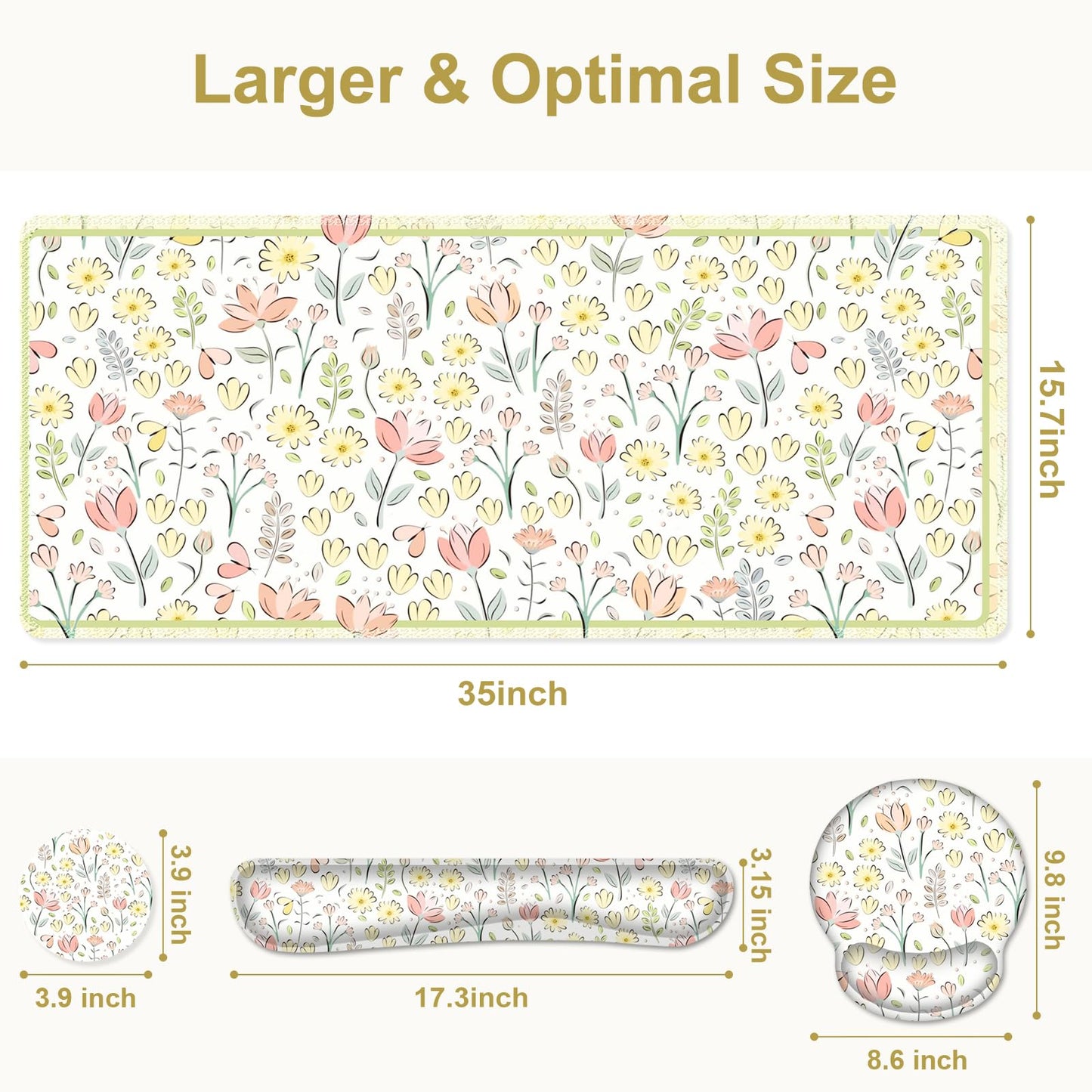 NXZGO Desk Mat, 4in1 Large Mouse Pad with Wrist Rest, Cute Desk Mat, Anti-Slip XXL Computer