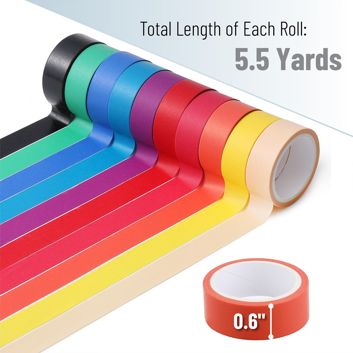 Mr. Pen- Washi Tape Set, 10 Rolls, 5.5 Yards/Roll, Washi Tape for Scrapbook