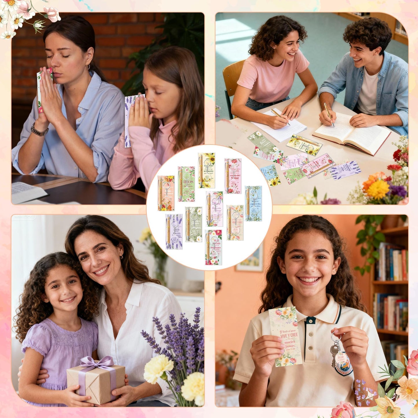 ANGOLIO Spanish Christian Religious Gifts - Back to School Gift 230P Colorful Flower Regalos