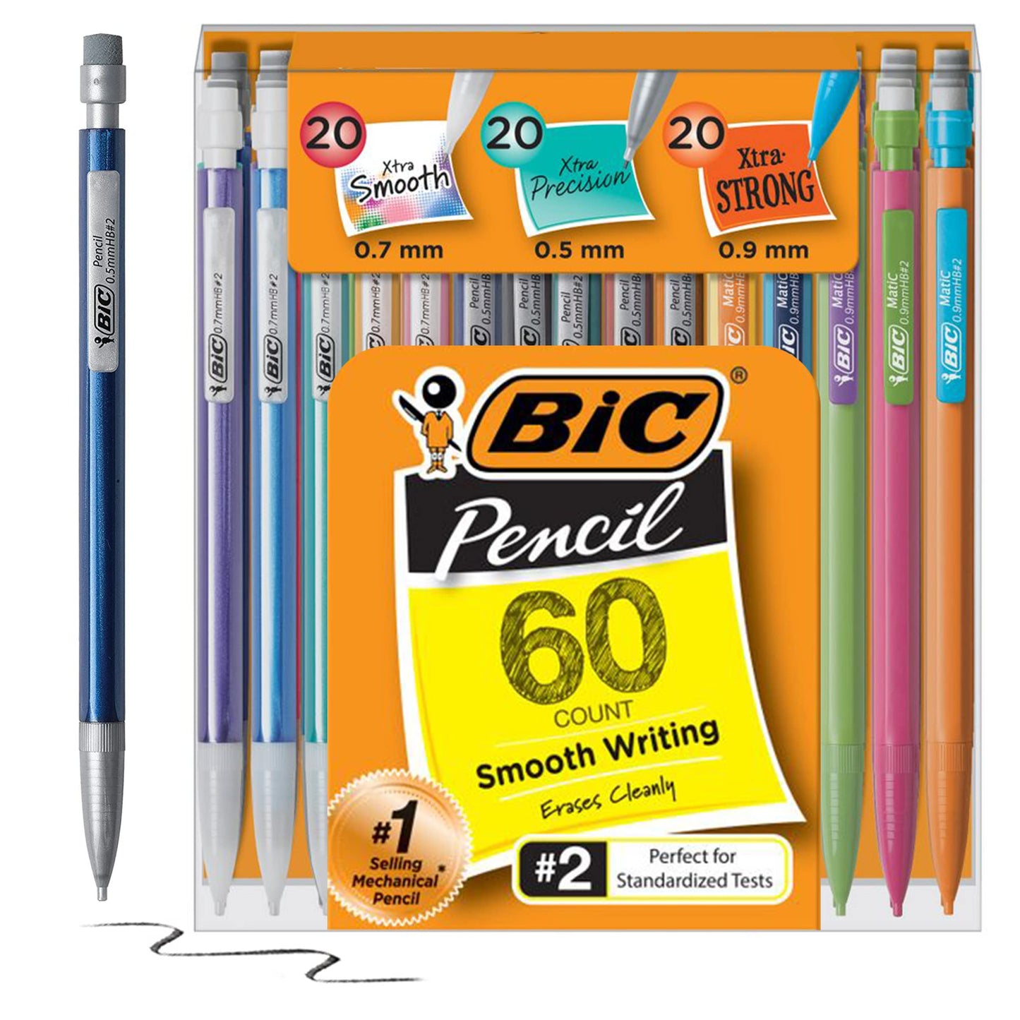 BIC Variety Pack, Assorted Sizes, 0.5mm, 0.7mm, 0.9mm, Refillable Design for Long-Lasting Use (Pack