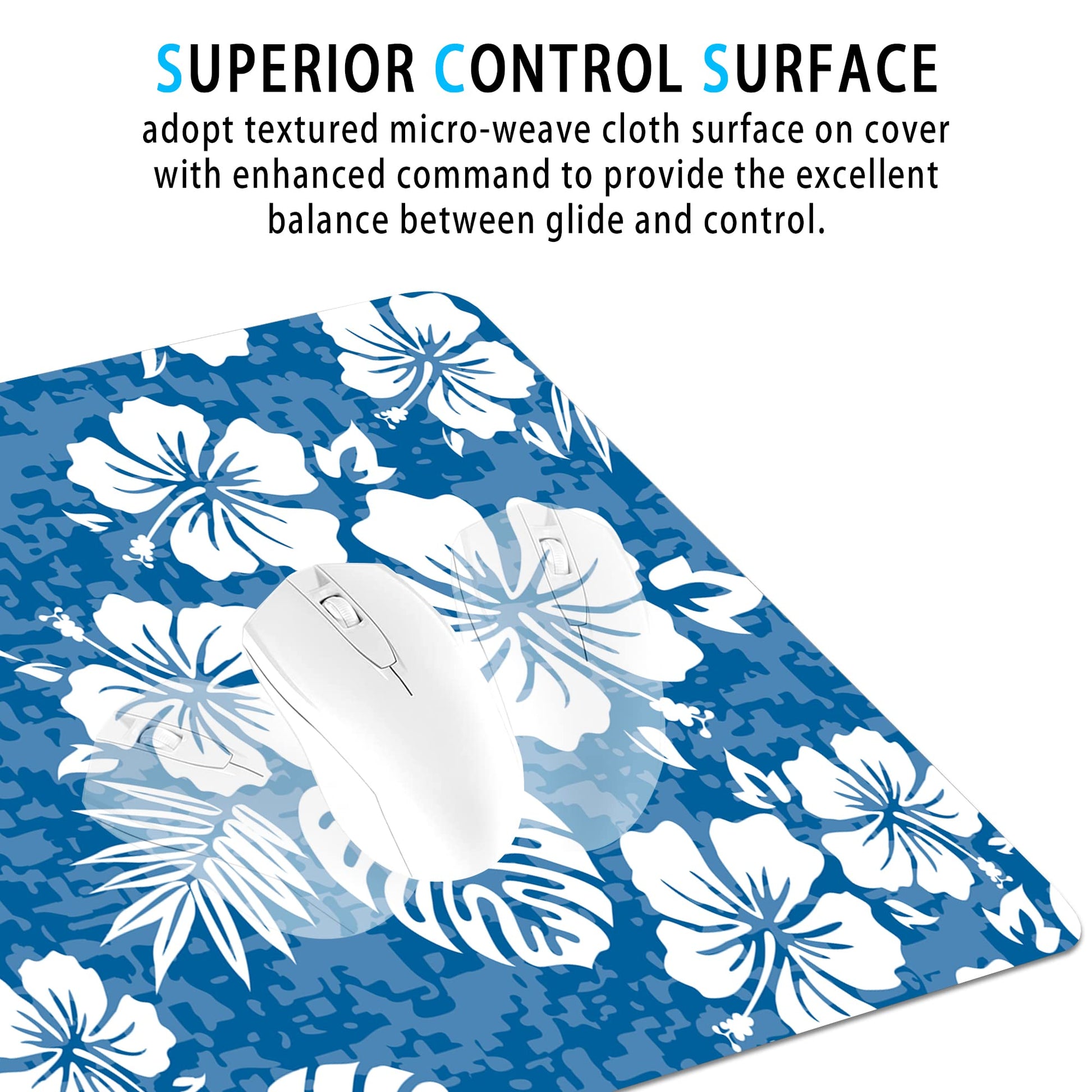ZTHLL Hibiscus Flowers Large Mouse Pad, Aloha Tropical Hawaii Hibiscus Floral Camo Gaming Mouse