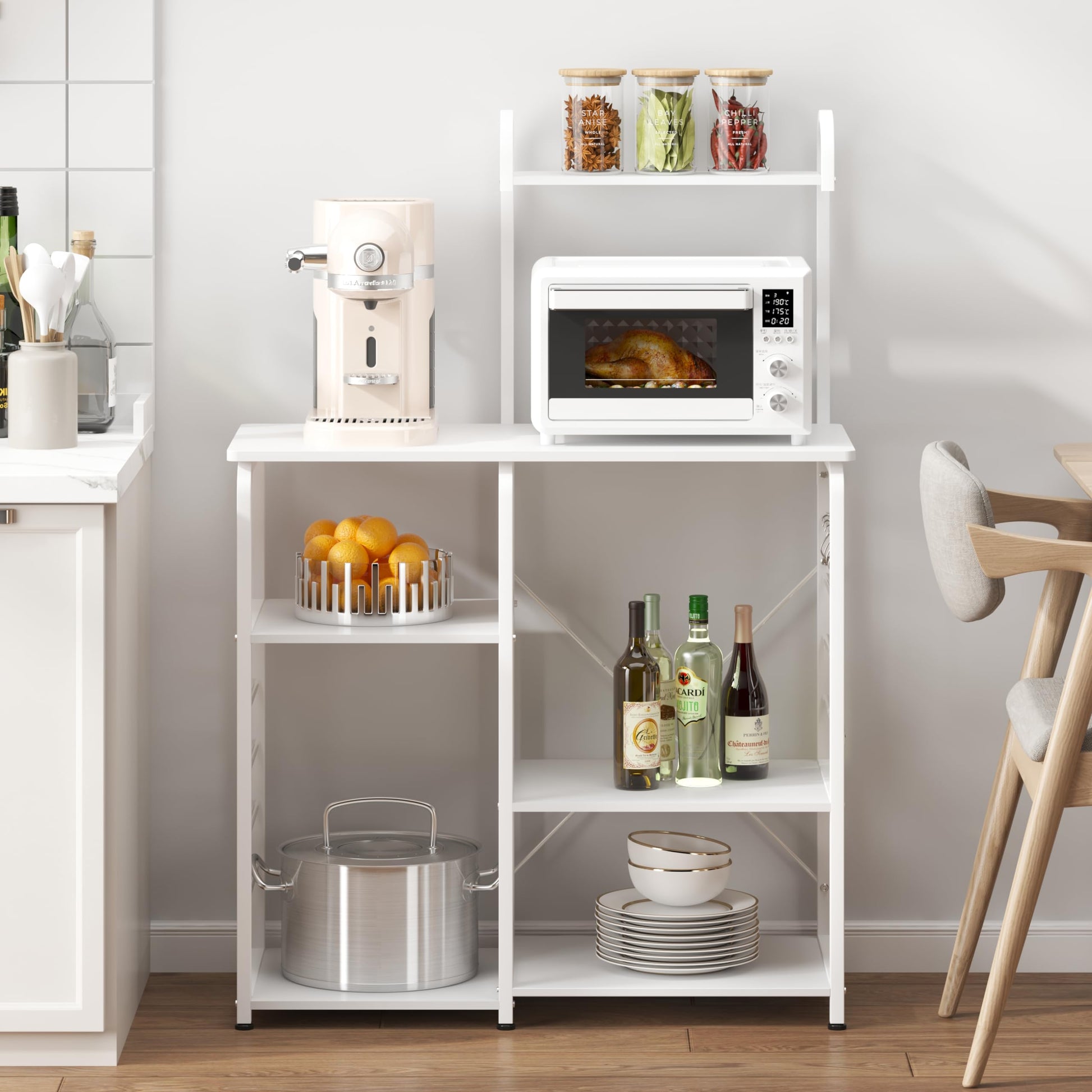 DlandHome Microwave Stand Kitchen Cart, Microwave Cart Stand 35.4 inches, Kitchen Utility Storage