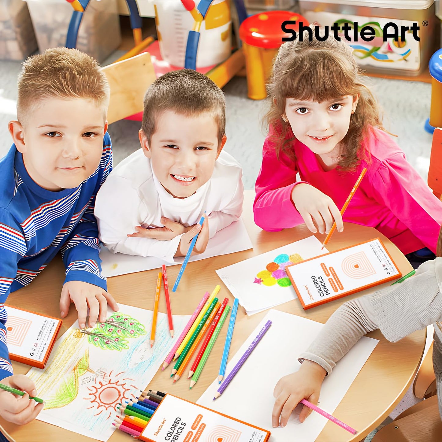 Shuttle Art 720 Colored Pencils Bulk, 12 Vibrant Colors, Pack of 60, Pre-sharpened Coloring